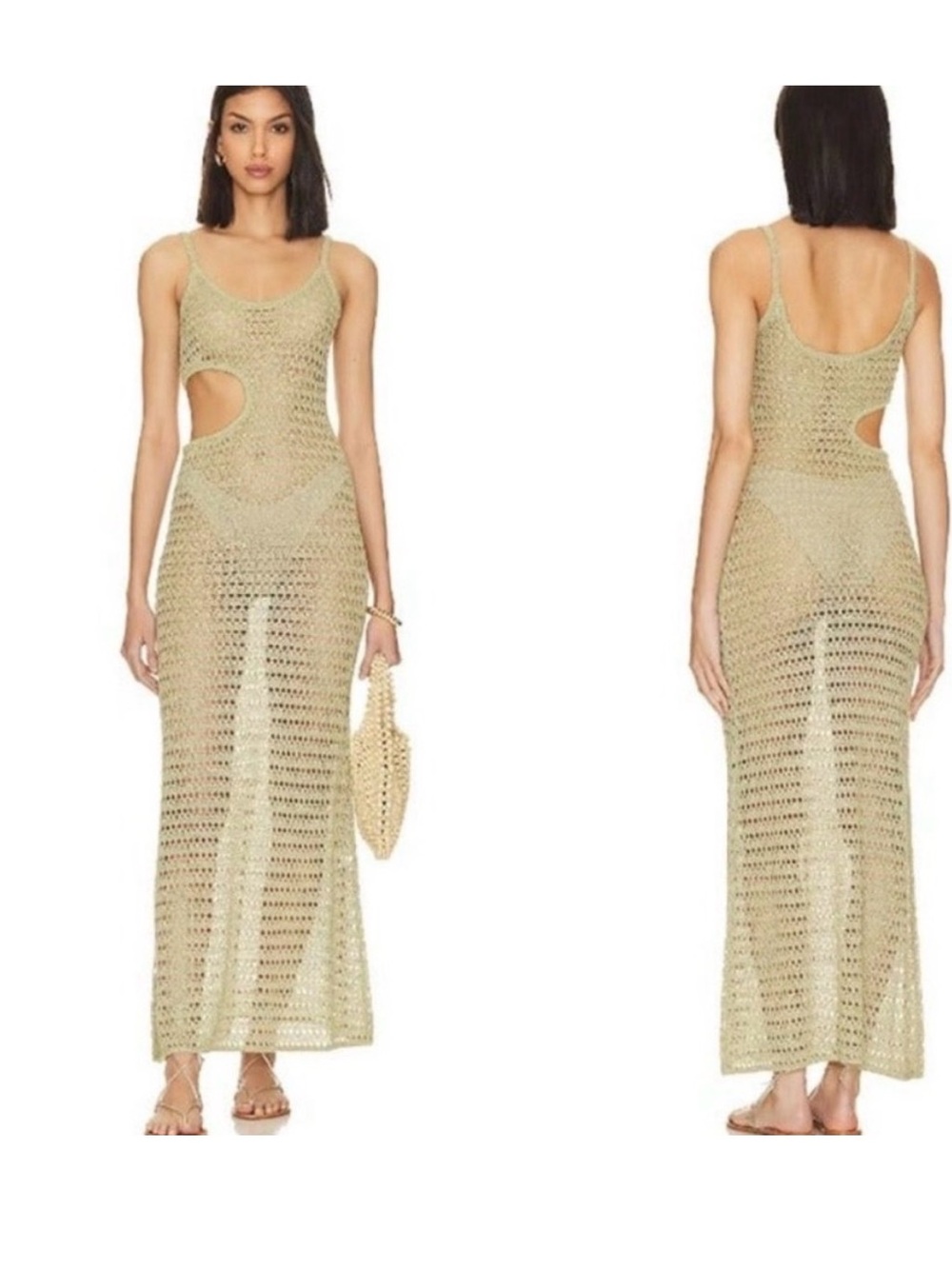 Tularosa Olive Open-Weave Knit Top